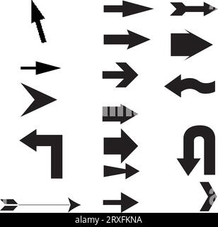Jeu de flèches vecteur noir. L'icône de flèche. L'icône flèche vector. Flèche. Flèches vector collection Illustration de Vecteur
