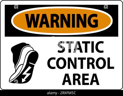 Panneau d'avertissement zone de contrôle statique Illustration de Vecteur