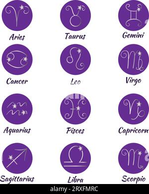 Horoscope zodiaque signe des illustrations vectorielles. Illustration de Vecteur