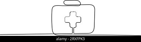 Dessin médical de porte-documents par la ligne continue, illustration vectorielle de conception de ligne mince Illustration de Vecteur