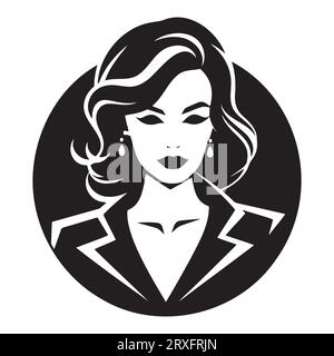 femme d'affaires de dessin noir et blanc Illustration de Vecteur