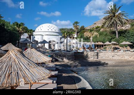 Dôme des anciennes sources d'eau, bain thermal à Kallithea, île de Rhodes, Dodécanèse, Grèce Banque D'Images