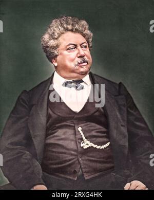 Portrait d'Alexandre Dumas (père). Circa 1862. Par Etienne Carjat. Matrice de gélatine Banque D'Images