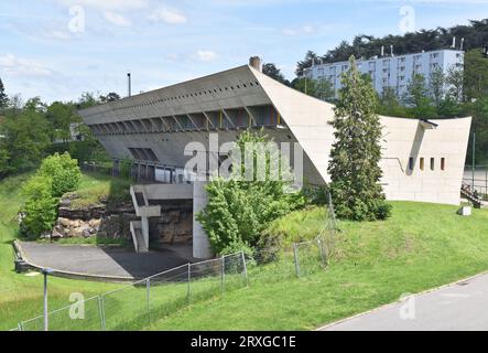 Maison de la Culture de Firminy, un centre culturel, faisant partie du schéma directeur de Firminy-Vert, architecte le Corbusier, un site classé au patrimoine mondial de l'UNESCO Banque D'Images