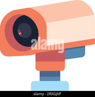 Caméras de vidéosurveillance ou de sécurité dessinées à la main dans un style plat isolé sur fond Illustration de Vecteur