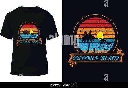 Vecteur de conception de T-shirt de plage d'été Illustration de Vecteur