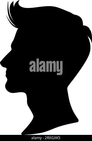 Profil de silhouette de tête d'homme. Illustration vectorielle Illustration de Vecteur