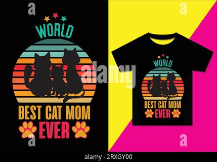 T-shirt meilleur chat maman au monde Illustration de Vecteur