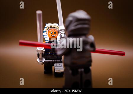 Ahsoka Tano combattant avec Marrok Banque D'Images