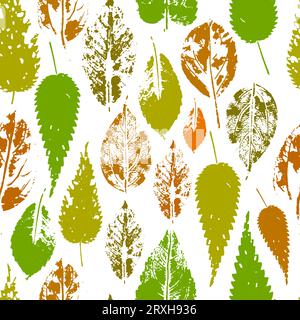 Imprimé feuilles d'automne. Arrière-plan transparent. Illustration vectorielle Illustration de Vecteur