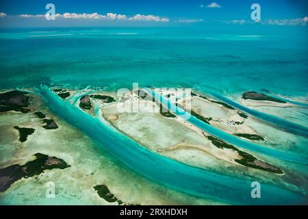 Vue aérienne d'Ambergris Cay ; Ambergris Cay, Belize Banque D'Images