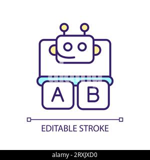 Icône de ligne xMOOCs colorée modifiable en 2D. Illustration de Vecteur