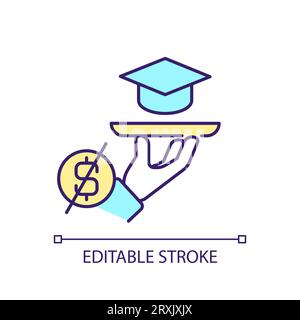 Icône ouverte colorée linéaire fine modifiable en 2D. Illustration de Vecteur