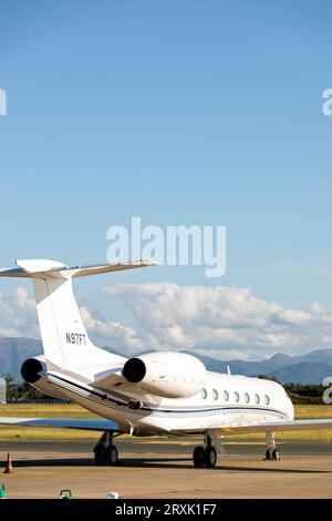 Gulfstream G550 à l'aéroport de Biarritz, France Banque D'Images