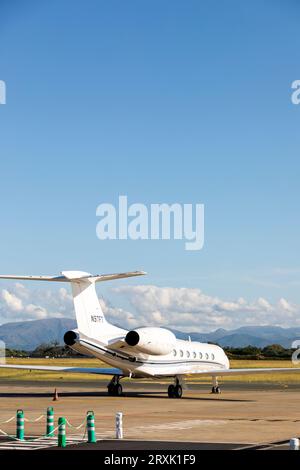 Gulfstream G550 à l'aéroport de Biarritz, France Banque D'Images