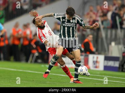 Eric Maxim Choupo-Moting du FC Bayern Muenchen , Victor Lindeloef du Manchester United FC Bayern Muenchen vs Manchester United UEFA Champions League, Gruppenphase, 1. Spieltag 20.09.2023 © diebilderwelt / Alamy stock Banque D'Images