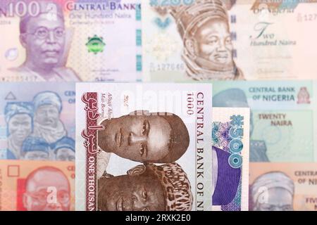 Argent nigérian - Naira un fond d'affaires Banque D'Images