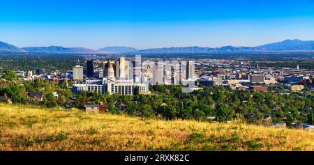 Panorama de Salt Lake City avec Capitole de l'État de l'Utah Banque D'Images