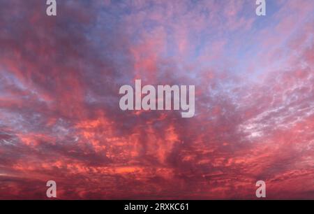 Le ciel peint du lever du soleil : une tapisserie d'Orange lumineux Banque D'Images