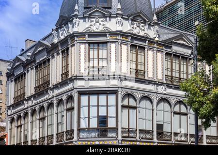 Barrio Lastarria dans le centre historique de Santiago du Chili. Banque D'Images