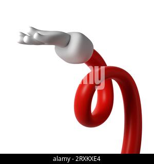 Mignon main de dessin animé 3D main de paume ouverte de l'icône de Noël du Père Noël. Rendre l'hiver prendre, donner, tenir quelque chose. Style drôle amical sur blanc Banque D'Images