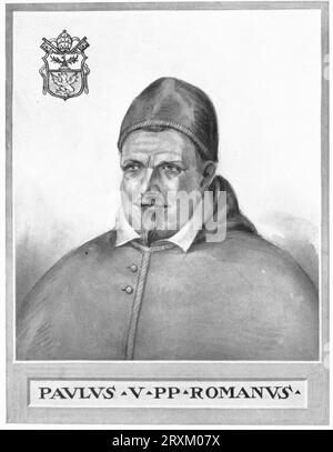 Paul V. (geboren 17. Septembre 1552 à ROM, verstorben 28. Januar 1621 ebenda), geboren als Camillo Borghese, war von 1605 bis 1621 Papst der katholischen Kirche., Historisch, digital restaurierte Reproduktion von einer Vorlage aus dem 19. Jahrhundert / Paul V (né le 17 septembre 1552 à Rome, décédé le 28 janvier 1621 ibid), né Camillo Borghese, a été pape de l'Église catholique de 1605 à 1621, historique, reproduction restaurée numériquement à partir d'un original du 19e siècle. Banque D'Images