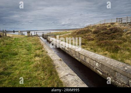 23.09.23 Littleborough, Lancashire, Royaume-Uni. White Holme res sur Pennine Way en direction de stoodley Pike Banque D'Images