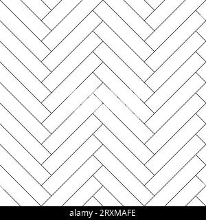 Parquet - motif à chevrons rectangles, fond de texture de motif reproductible noir et blanc sans couture Illustration de Vecteur