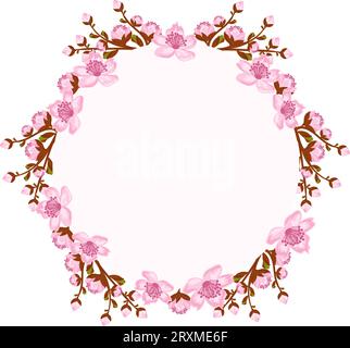 Élégante couronne florale avec fleurs printanières. Conception pour invitations ou cartes de vœux. Illustration vectorielle Illustration de Vecteur