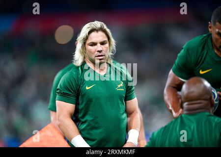 Francois FAF de Klerk lors de la coupe du monde RWC 2023, match de rugby à XV entre l'Afrique du Sud (Springboks) et l'Irlande le 23 septembre 2023 au Stade de France à Saint-Denis près de Paris. Banque D'Images