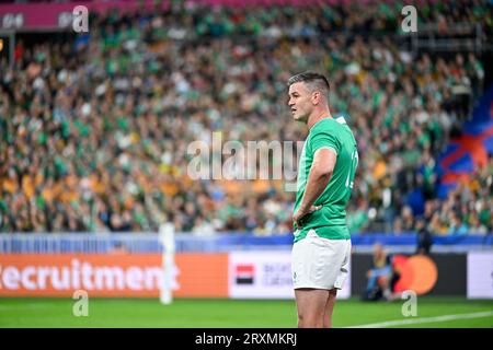 Jonathan Johnny Sexton lors de la coupe du monde RWC 2023, match de rugby à XV entre l'Afrique du Sud (Springboks) et l'Irlande le 23 septembre 2023 au Stade de France à Saint-Denis près de Paris. Banque D'Images