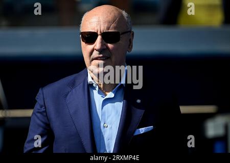 Giuseppe Marotta, directeur général du FC Internazionale, lors du match de football Serie A entre Empoli FC et FC Internazionale au stade Carlo Castellani à Empoli (Italie), le 24 septembre 2023. Banque D'Images