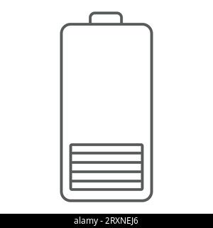 Icône batterie faible. Illustration vectorielle isolée sur blanc. Clip art linéaire Élément de conception, symbole de récupération d'énergie, concept d'écologie. Idéal pour l'éducation Illustration de Vecteur