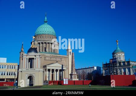 Vieux marché avec église Nikolai, /, Obélisque et ancien hôtel de ville, Potsdam, Brandebourg, Allemagne, vieux marché avec église Nikolai, Obélisque et vieille ville Banque D'Images