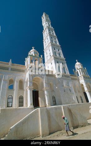 Mosquée Al Midhar, Tarim, Wadi Hadramaut, Yémen Banque D'Images