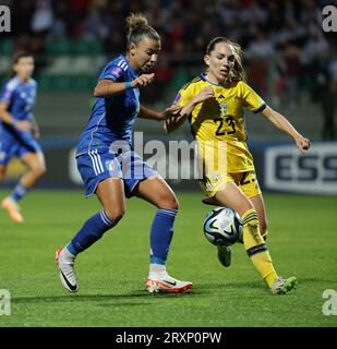 Castel Di Sangro, Italie. 26 septembre 2023. Lors de l'UEFA Women's Nations League, un match de football 2023/204 entre l'Italie et la Suède au stade Teofilo Patini de Castel di Sangro (Italie), le 26 septembre 2023. Crédit : Insidefoto di andrea staccioli/Alamy Live News Banque D'Images