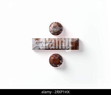 Symbole en métal rouillé. illustration 3d de symboles rouillés isolés sur fond blanc Banque D'Images