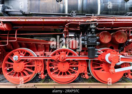 Roues d'une locomotive à vapeur Banque D'Images