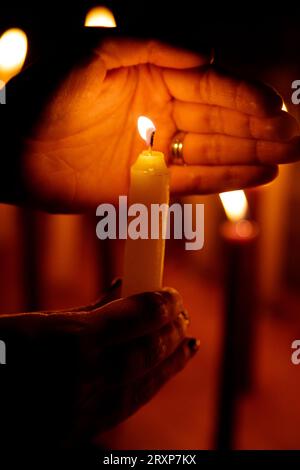 Dia de las velitas Colombia, 7 de diciembre Virgen Maria Banque D'Images