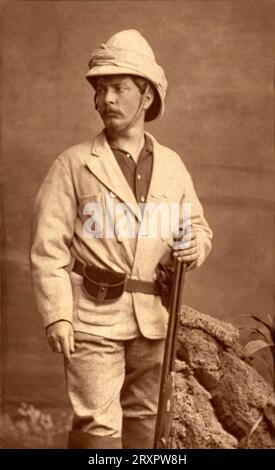 1880 c., Londres, GRANDE-BRETAGNE : le britannique Sir Henry Morton STANLEY ( 1840 - 1904 ) . l'explorateur africain et journaliste reporter , a trouvé David Livingstone au lac Tanganica ( 1871 ). Photo E. Moses & son ( 1870 - 1885 ). - HISTOIRE - FOTO STORICHE - Congo - ESPLORATORE - esplorazioni - EXPLORATIONS AFRICAINES - fucile - pistolet - baffi - moustache - GRAND BRETAGNA - GÉOGRAPHIE - GEOGRAFIA - Nobili inglesi - nobiltà inglese - noblesse --- Archivio GBB Banque D'Images