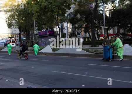 Manifestations à Mexico à l'occasion du 9e anniversaire des 43 étudiants disparus d'Ayotzinapa. 26 septembre 2023 Ciudad Mexico Banque D'Images