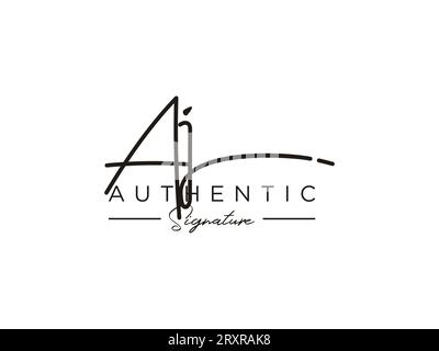 AJ Signature logo Template Vector. Illustration de Vecteur