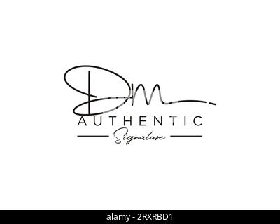 Modèle de logo de signature DM. Illustration de Vecteur