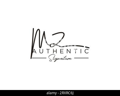 MZ Signature logo Template Vector. Illustration de Vecteur