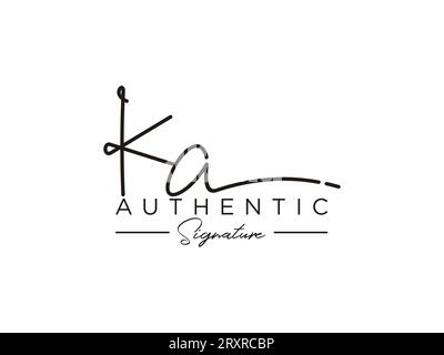 VECTEUR de modèle de logo DE signature KA. Illustration de Vecteur