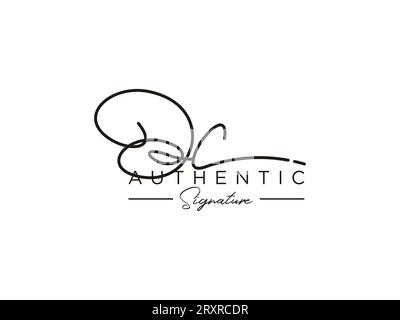 Modèle de logo de signature OC Vector. Illustration de Vecteur