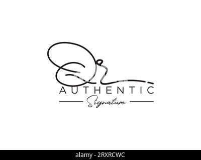 QR Signature logo Template Vector. Illustration de Vecteur