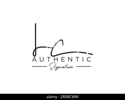 Modèle de logo Signature LC Vector. Illustration de Vecteur