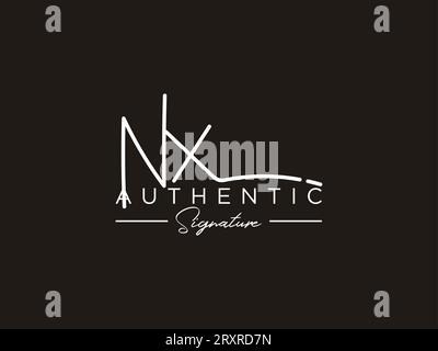 Modèle de logo NX Signature Vector. Illustration de Vecteur