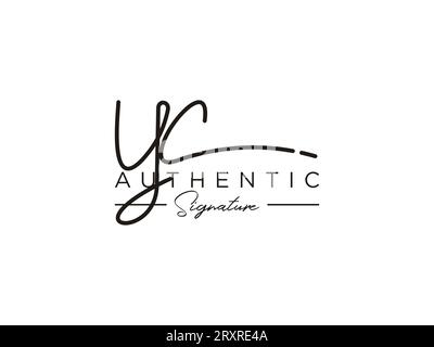 Vecteur de modèle de logo de signature YC. Illustration de Vecteur